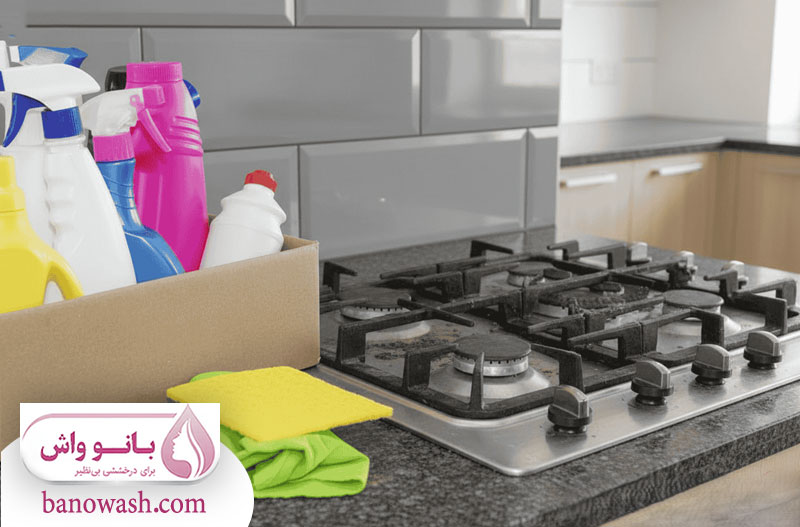 ابزارها و مواد لازم برای تمیز کردن اجاق گاز 
