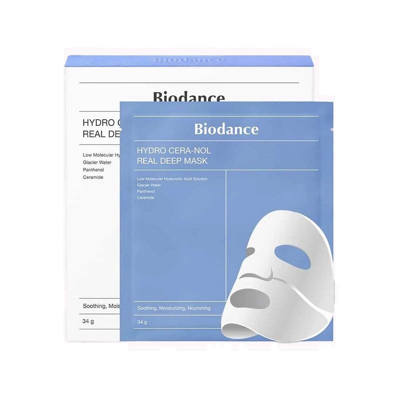 ماسک آبی رنگ ورقه ای بایودنس آبرسان ضدچروک 4 عددی