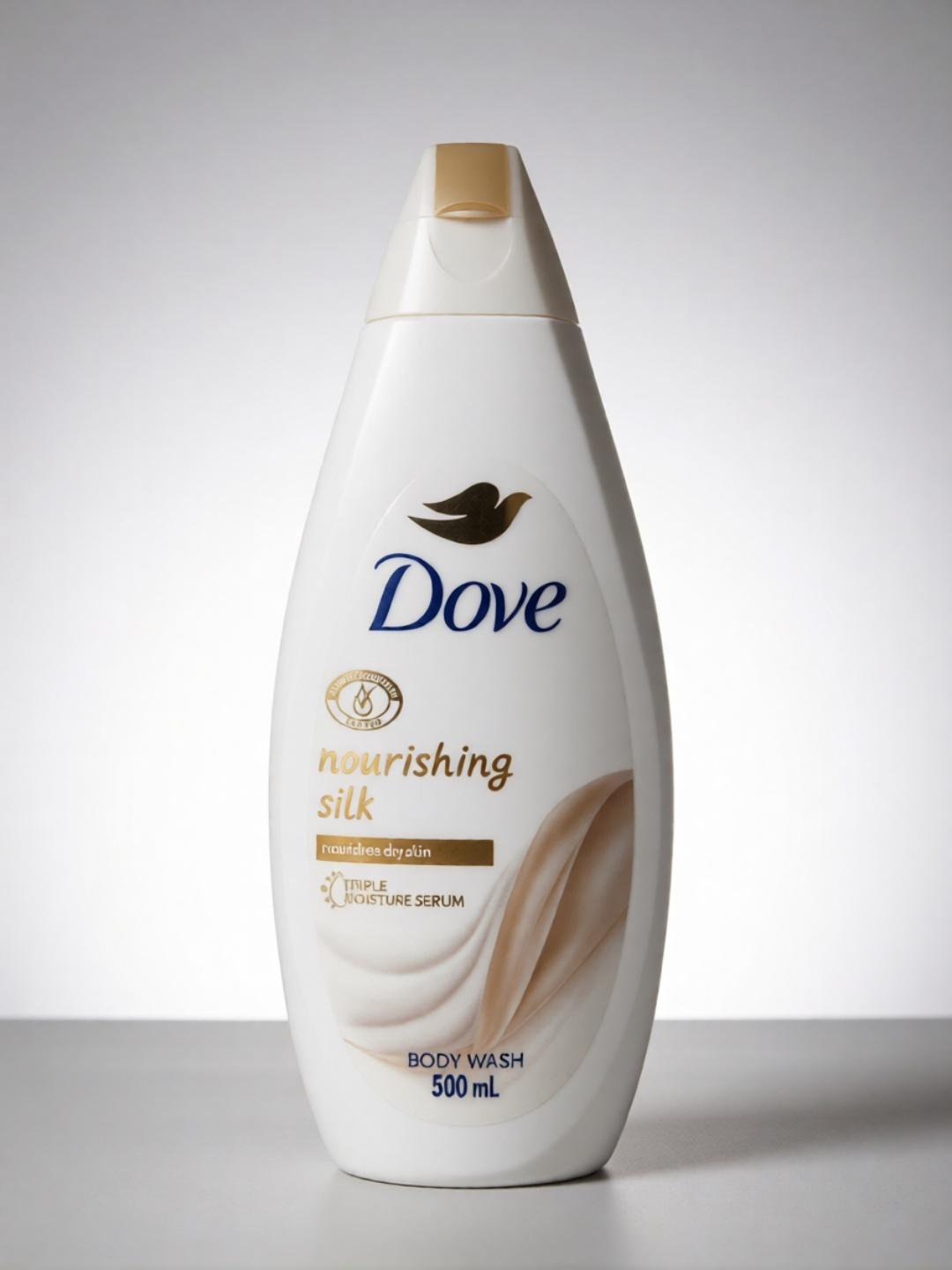 شامپو بدن کرمی زنانه داو رایحه رایحه تمیزی مدل NOURISHING SILK ساخت هلند 500 میل
