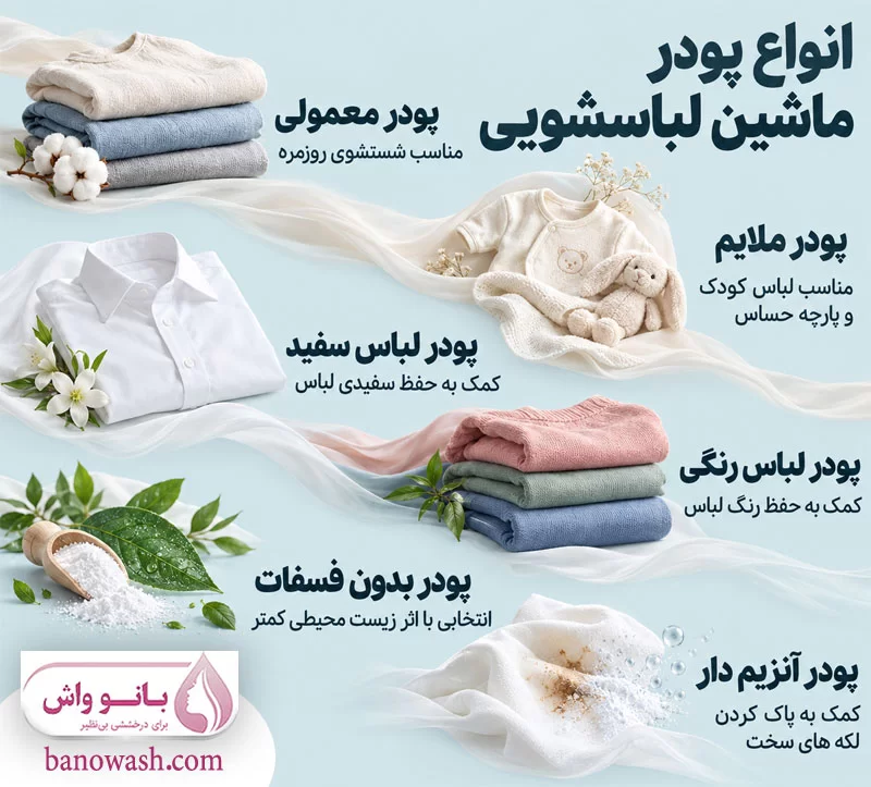 انواع پودر ماشین لباسشویی