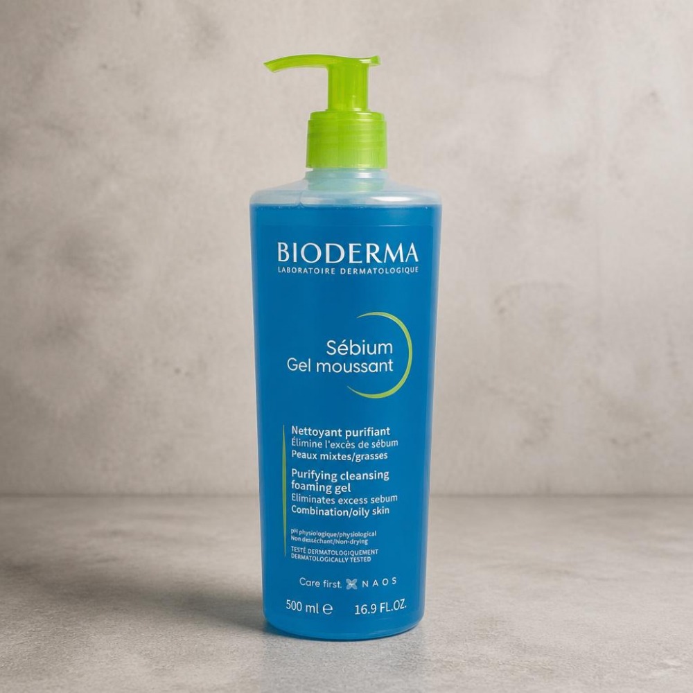 ژل شوینده صورت پوست چرب و مختلط بایودرما مدل sebium ساخت فرانسه 500 میل