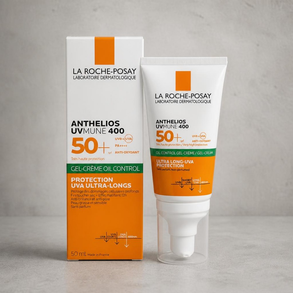 کرم ضد آفتاب لاروش پوزای پوست چرب +spf50 بدون رنگ ANTHELIOS UVMUNE400 ساخت فرانسه 50 میل