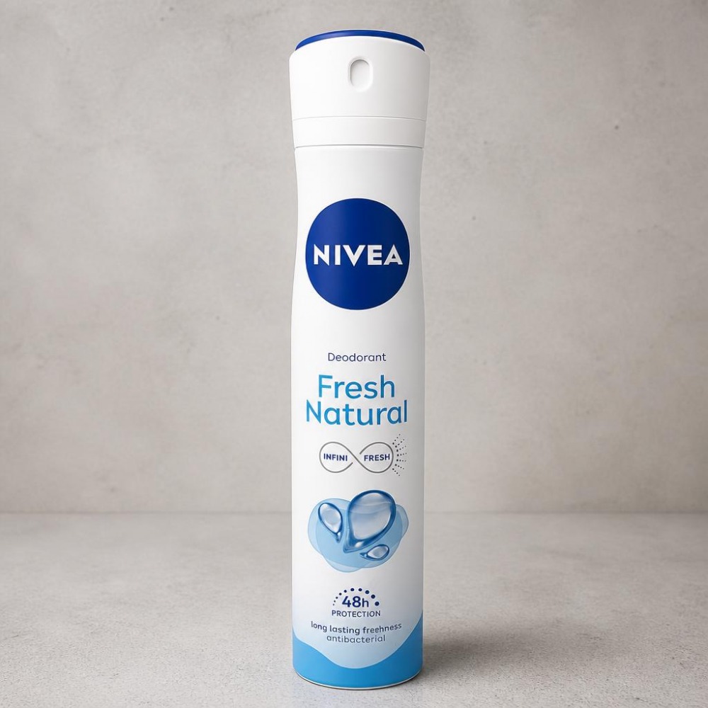 اسپری ضد تعریق پودری نیوآ زنانه آنتی باکتریال رایحه خنک و تمیزی 48 ساعته مدل FRESH NATURAL سفارش آلمان 200میل